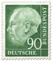 Stamp: Bundespräsident Theodor Heuss 90