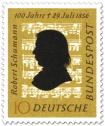 Stamp: Robert Schumann (Komponist) - Silhouette vor Noten