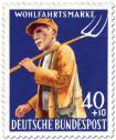 Stamp: Bauer mit Heugabel