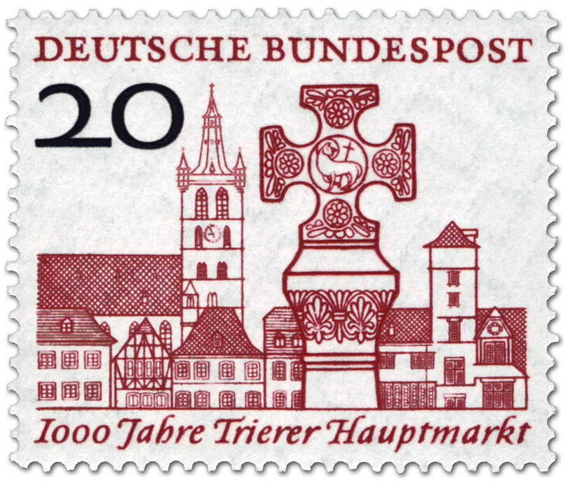 Marktplatz 1000 Jahre Trier Briefmarke 1958