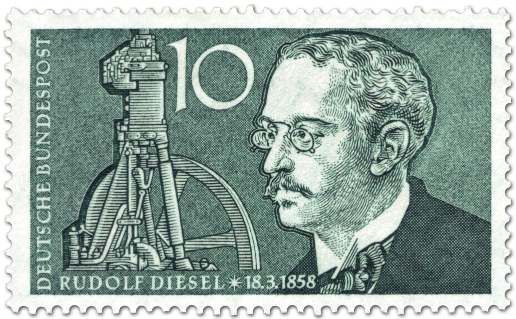 Rudolf Diesel Erfinder Des Dieselmotors Briefmarke 1958