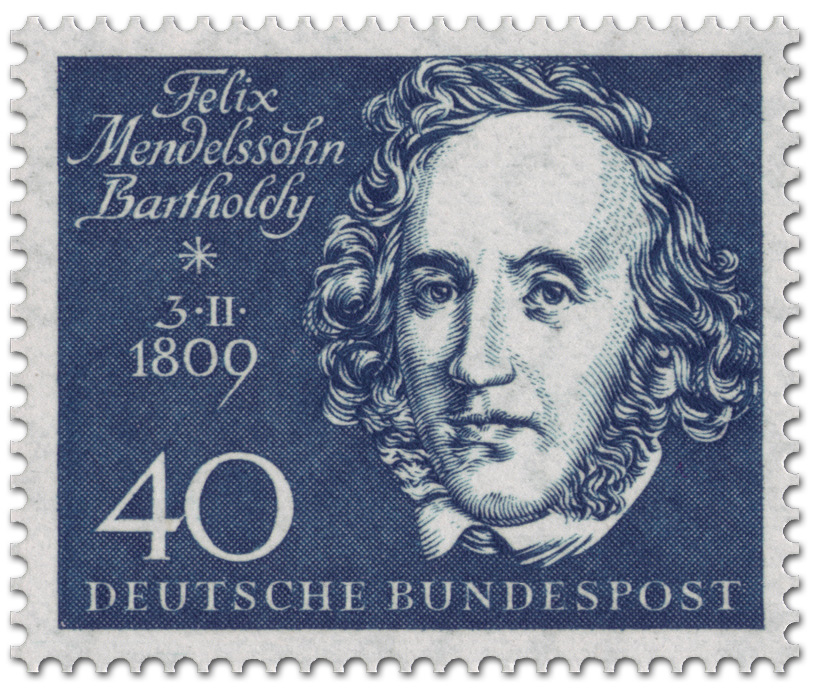 Briefmarke: Felix <b>Mendelssohn Bartholdy</b> (Komponist) - felix-mendelssohn-bartholdy-komponist-gr