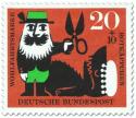 Stamp: Rotkäppchen: Jäger mit Schere beim Wolf