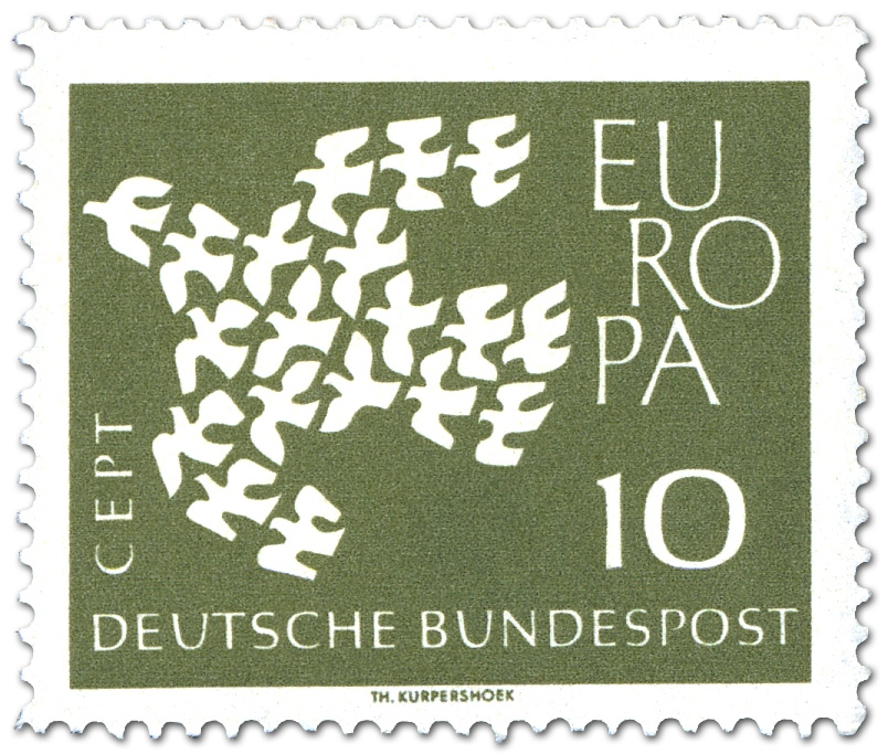 Europamarke 1961 Taube Aus Tauben Briefmarke 1961
