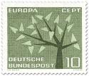 Stamp: Baum mit 19 Blätter - Europamarke 1962