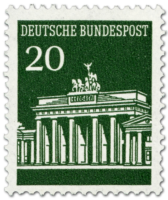 Brandenburger Tor 20 Grün Briefmarke 1966
