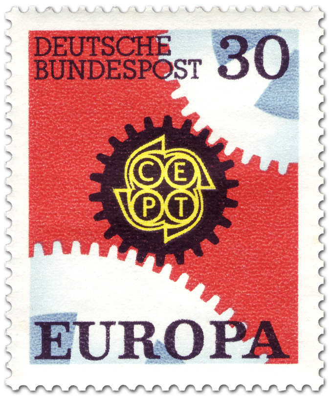 Europamarke 1967 Zahnräder 30 Briefmarke 1967