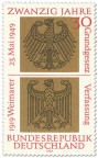 Stamp: Bundesadler und Reichsadler auf Gold