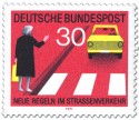 Stamp: Fußgänger am Zebrastreifen mit Handzeichen
