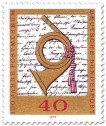 Stamp: Posthorn -100 Jahre Postmuseum Frankfurt