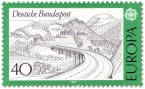 Stamp: Landschaft mit Autobahnbrücke in der Rhön