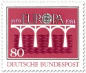 Stamp: Brücke Europamarke (Rot)