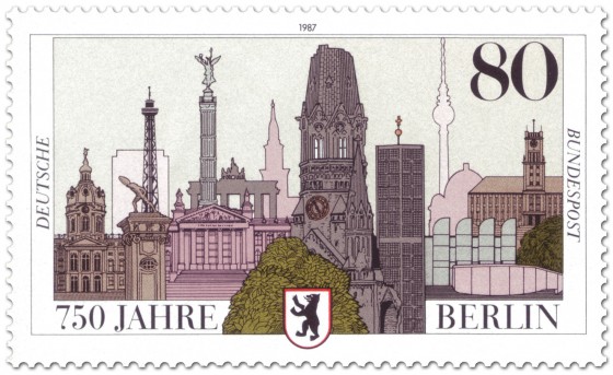 Briefmarke: Briefmarke 750 Jahre Berlin (Sehenswürdigkeiten)