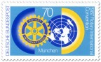 Stamp: Rotary-Club Logo und Weltkugel