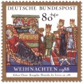 Stamp: Geburt Christi aus dem Evangeliar von Heinrich dem Löwen (Weihnachtsmarke 1988)
