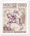 Stamp: Der kleine Postreiter (von Albrecht Dürer)