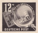 Stamp: Debria 1949 - Ein Kreuzer und Lupe