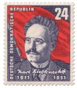 Stamp: 80. Geburtstag von Karl Liebknecht (Sozialist)