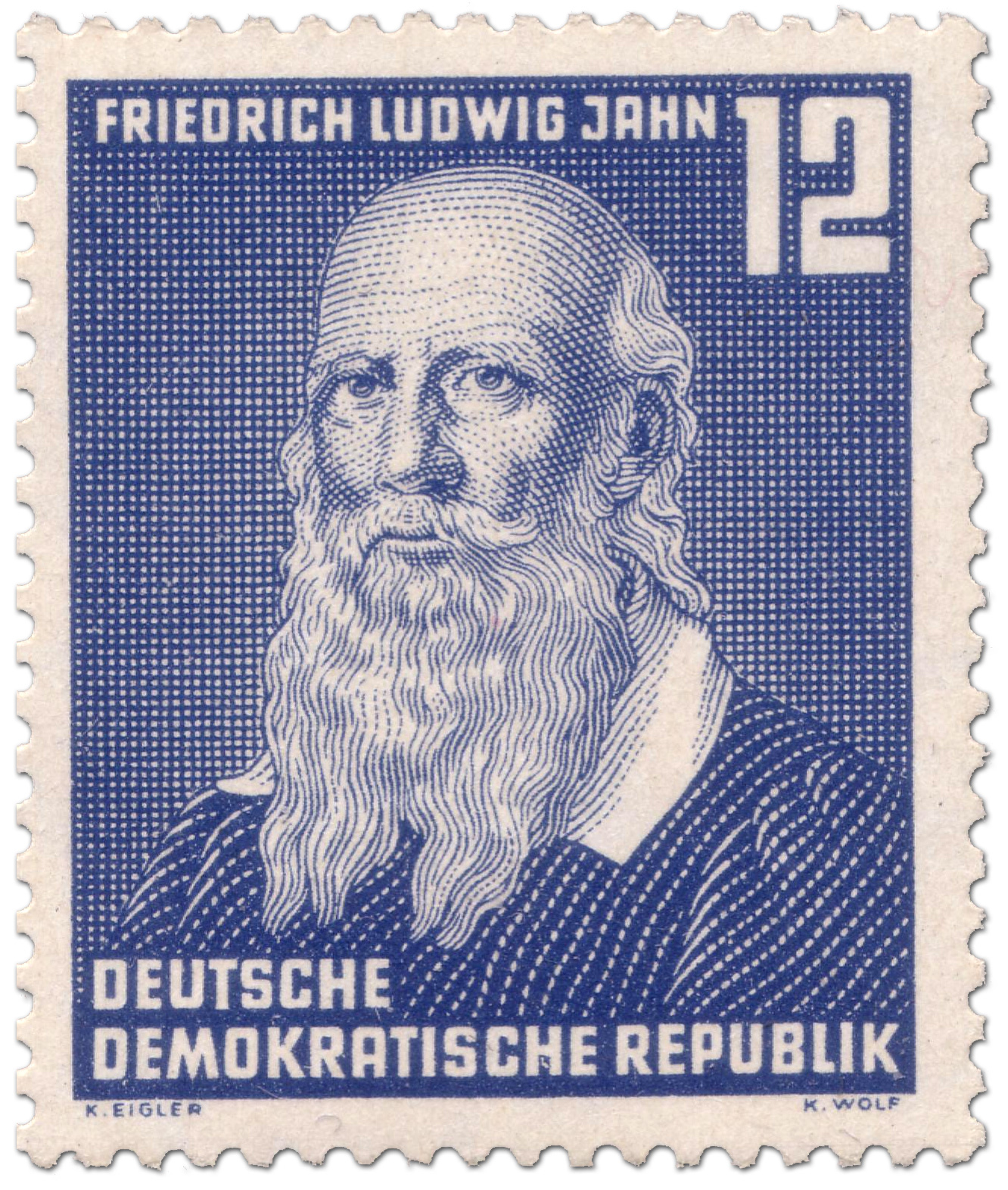 Briefmarke: Friedrich <b>Ludwig Jahn</b> (Turnvater) - turnvater-friedrich-ludwig-jahn-ddr-gr
