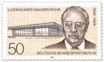 Briefmarke zu Ehren von Mies van der Rohe (Berlin, 1986)