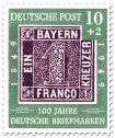 Briefmarke: 100 Jahre deutsche Briefmarken (Ein Kreuzer)