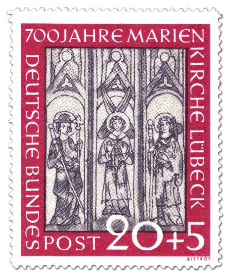 Briefmarke: 700 Jahre Marienkirche Lübeck  - Wandmalerei (20+5)