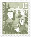 Briefmarke: Wandern Jungen vor Jugendherberge (Bundesjugendplan)
