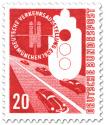 Briefmarke: Auto, Strasse - Verkehrsausstellung München