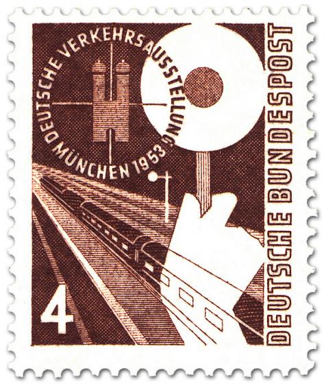 Briefmarke: Bahn - Verkehrsausstellung München