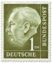 Briefmarke: Bundespräsident Theodor Heuss 1 DM