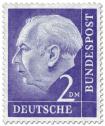 Briefmarke: Bundespräsident Theodor Heuss 2 DM