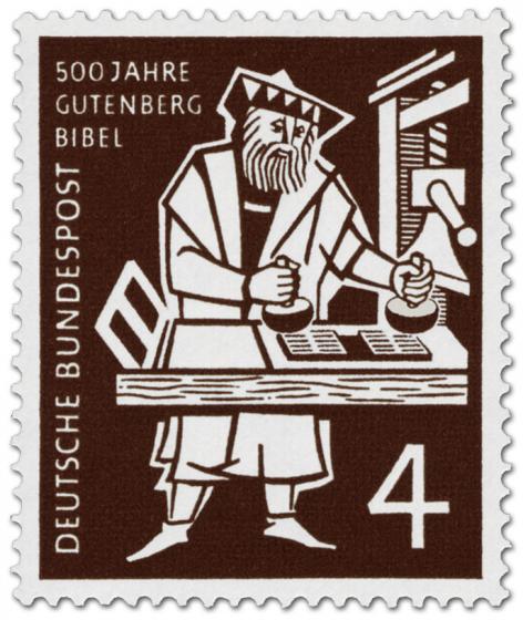 Briefmarke: Gutenberg Bibel (Buchdruck)