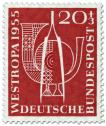 Briefmarke: Pinzette Posthorn (Briefmarkenausstellung 1955)