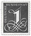 Briefmarke: Deutsche Bundespost: Eins mit Schnörkel