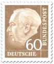 Briefmarke: Bundespräsident Theodor Heuss 60 (braun)