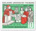 Briefmarke: 500 Jahre Universität Freiburg (Dozent mit Studenten)