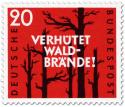 Briefmarke: Verhütet Waldbrände (verbrannte Bäume)