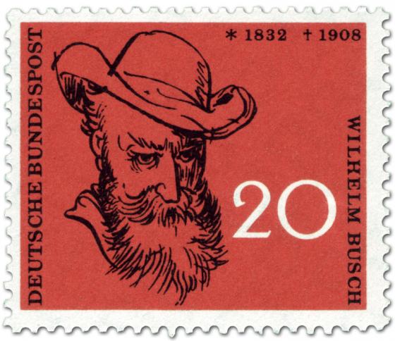 Briefmarke: Wilhelm Busch (Dichter, Zeichner)