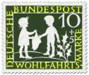 Briefmarke: Sterntaler: Mädchen und Junge (Grimms Märchen)