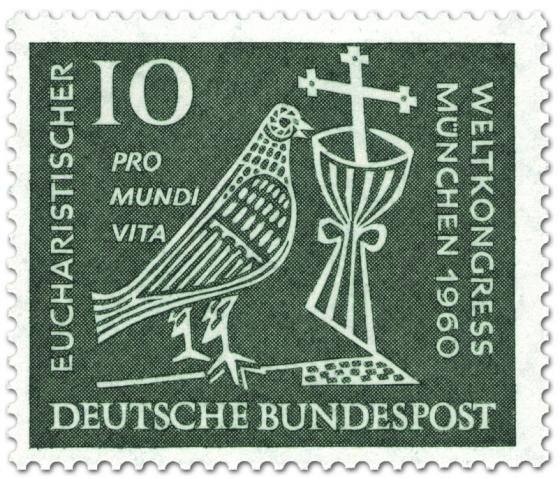 Briefmarke: Eucharistischer Weltkongress München (Taube, Kelch und Kreuz) 10