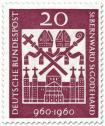 Briefmarke: Hlg. Bernward und Godehard (Bischöfe), Michaeliskirche Hildesheim
