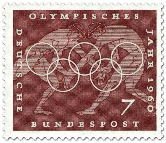 Briefmarke: Ringer (Olympisches Jahr 1960)
