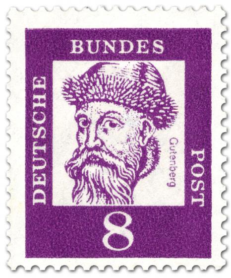 Briefmarke: Johannes Guttenberg (Erfinder des Buchdrucks)