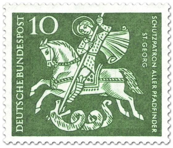Briefmarke: St. Georg (Schutzparton der Pfadfinder)