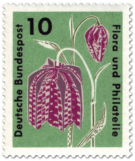 Briefmarke: Schachbrettblume (fritillaria meleagris liliaceae)