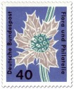 Briefmarke: Stranddistel (eryngium maritimum umbelliferae)