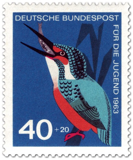 Briefmarke: Vogel: Eisvogel (Alcedo Atthis, Alcedinidae)