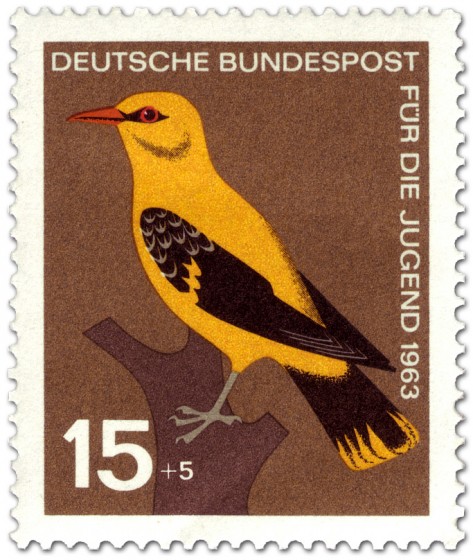 Briefmarke: Vogel: Pirol (Oriolus Oriolidae)