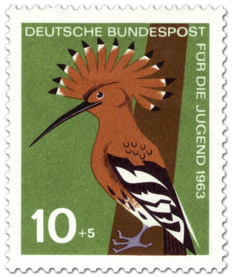 Briefmarke: Vogel: Wiedehopf (Upupa Epops Upupidae)