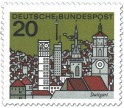 Briefmarke: Stuttgart Stadtansicht